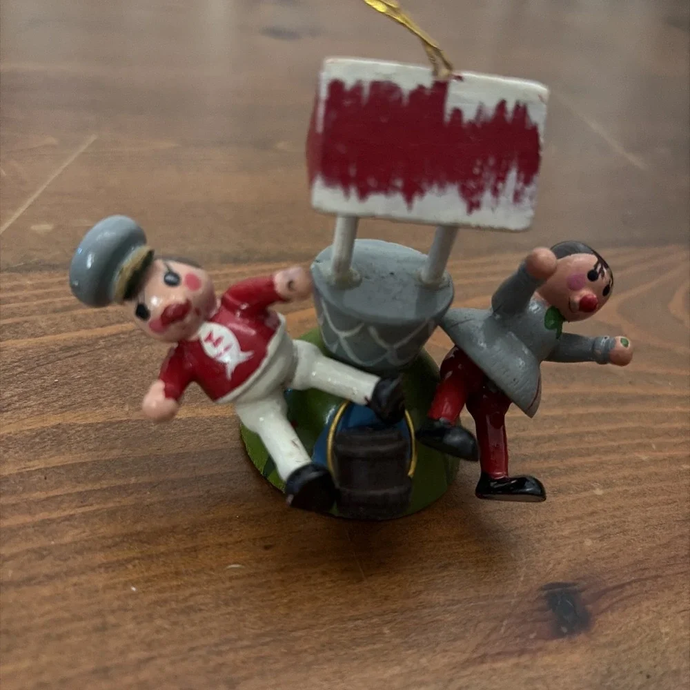 Vintage Painted Wood Jack and Jill Ornament‎